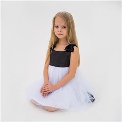 Платье нарядное для девочки KAFTAN, размер 98-104 см, белое, чёрное