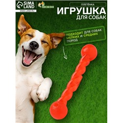 Игрушка для собак малая «Плетёнка», 19 см, каучук, красная