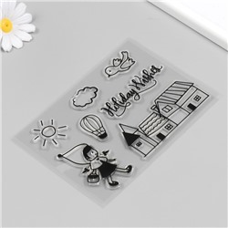 Штамп для творчества силикон «Девочка с корзинкой», 16×11 см