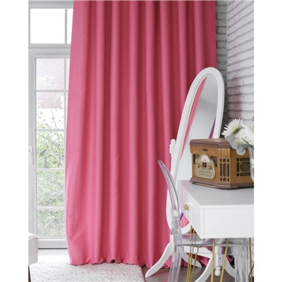 Штора блэкаут портьерная «Этель», 270×300 см, розовая
