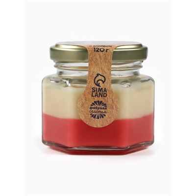 Мёд кремовый «8 марта» с клубникой и хлопком, 120 г