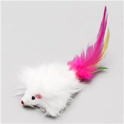 Мышь из натурального меха, 7.5 см, белая