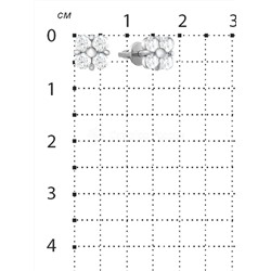 Серьги-пусеты из серебра с фианитами родированные 925 пробы 21413