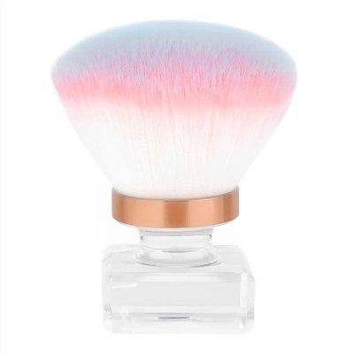 Kristaller Кисть-сметка для удаления маникюрного опила и волос, бело-розовый 24491