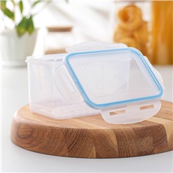 Контейнер пищевой Good & Good, 1 л, с герметичной крышкой, пластик, прозрачный