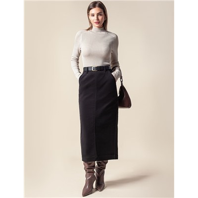 Юбка-карандаш из эластичного микро-вельвета
