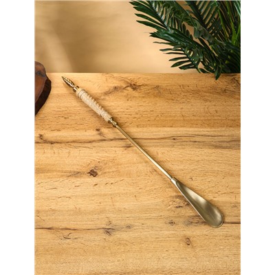 Ложка для обуви «Еловая шишка», 56 см, латунь, манговое дерево