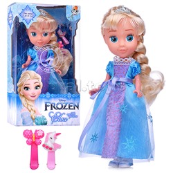 Кукла 25 см озвуч, Эльза, свет (амулет, руки и ноги сгиб, акс.)