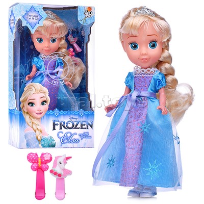 Кукла 25 см озвуч, Эльза, свет (амулет, руки и ноги сгиб, акс.)