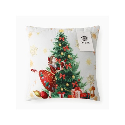 Подушка декоративная новогодняя «Этель. Балерина», 40×40 см, велюр