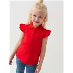 Джемпер трикотажный с воротником поло для девочек