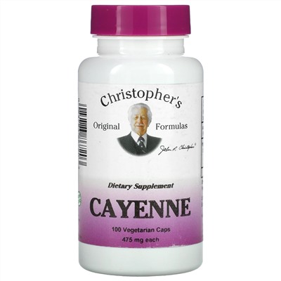 Christopher's Original Formulas, Cayenne, 450 mg, 100 Vegetarian Caps