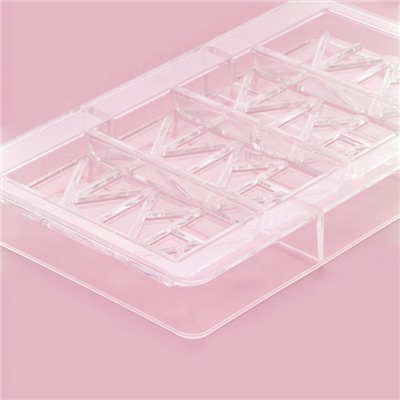 Форма для шоколада «Лайни», 20×12×2.5 см, 4 ячейки 8.5×4.2×1 см, прозрачная