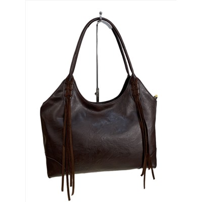 Женская сумка из искусственной кожи, цвет шоколад