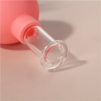 Банка вакуумная для массажа, стеклянная, d=1.5/2.5 см, розовая