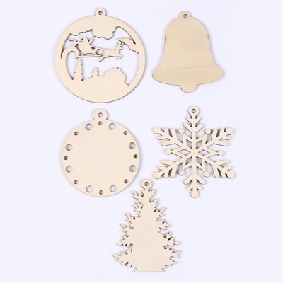 Набор для творчества «Рисуем в технике Эбру», А5, 5 ёлочных украшений