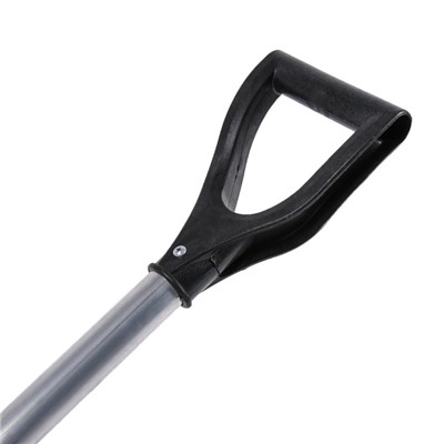 Лопата для уборки снега, автомобильная, пластиковый ковш 380×370 мм, алюминиевая планка, алюминиевый черенок, с ручкой