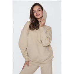 Худи оверсайз с капюшоном футер (Бежевый)
