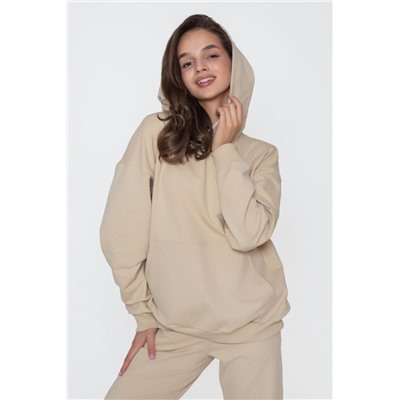 Худи оверсайз с капюшоном футер (Бежевый)