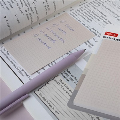 Бумага для заметок с клеевым краем 65х100мм 50 л. "Squares" кремовая европодвес 090343 Хатбер