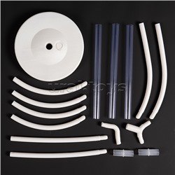 Стойка для шаров Сердце, на ножке, 0,7*1,5 м, Белый/Прозрачный, 1 шт.