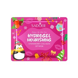 Коллагеновая маска-патч для губ с Клубникой Sadoer, серия "Новый Год"