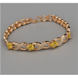 Браслет женский на руку Дубайское золото покрытие позолота, вставка: фианит, арт.314.949