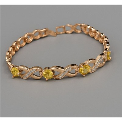 Браслет женский на руку Дубайское золото покрытие позолота, вставка: фианит, арт.314.949