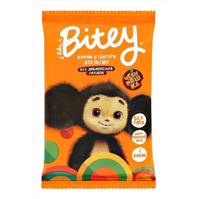 Вафли Bitey Апельсин в шоколадной глазури 35г ЭКОПРОДУКТЫ, 1187692