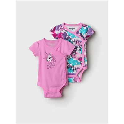 Боди детское трикотажное для девочек, 2 шт в комплекте