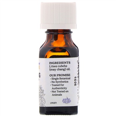 Aura Cacia, Чистое эфирное масло, литсея кубеба, 15 мл