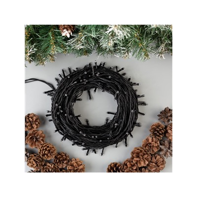 Гирлянда «Нить» 20 м, IP44, тёмная нить, 200 LED, свечение мульти, 8 режимов, 220 В