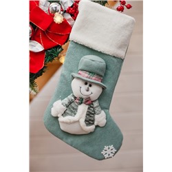 Новогодний носок для подарков зеленый НАТАЛИ, 1223664