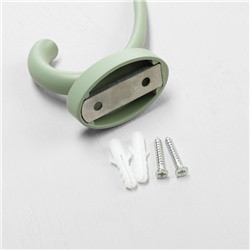 Крючок мебельный CAPPIO USUAL, двухрожковый, цвет зеленый