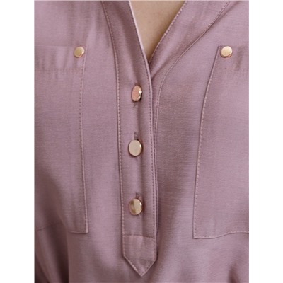 Платье-рубашка А-силуэта с поясом и карманами из плотного лиоцелла