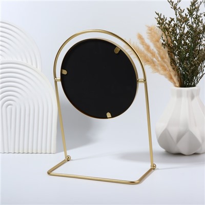 Зеркало настольное PREMIUM MIRROR, d зеркальной поверхности 14.5 см, 29×20.5 см, золотистое