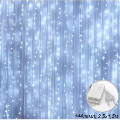 Гирлянда светодиодный дождь 2,5х1,5 м 144 LED / GN37 /уп 100/