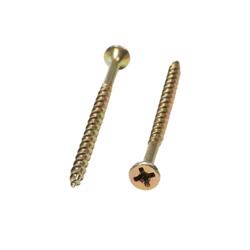 Саморез по дереву 3.9×64(65) мм, крупная резьба, желтый цинк, в упаковке 10 кг