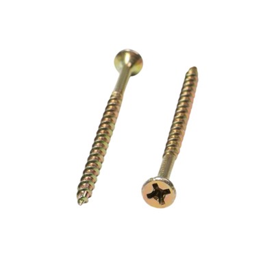 Саморез по дереву 3.9×64(65) мм, крупная резьба, желтый цинк, в упаковке 10 кг