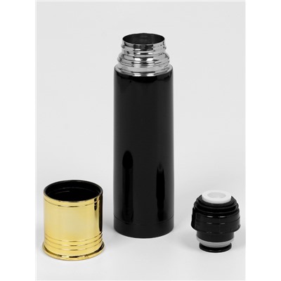 Термос, 500 мл, Пуля «Патрон», сохраняет тепло 12 ч, 25×6.5 см, чёрный