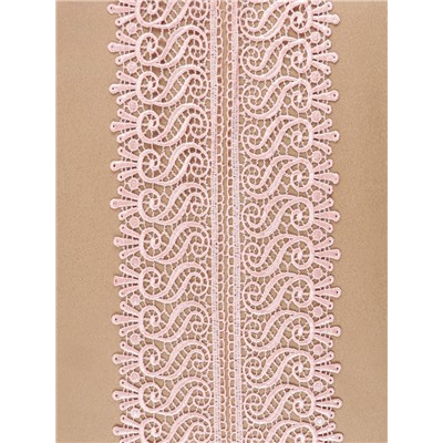 Кружево гипюровое, 94 мм, 11±1 м, цвет нежно-розовый