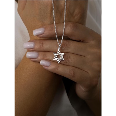 Подвеска из серебра родированная - Звезда Давида 925 пробы П-0772р