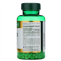 Nature's Bounty, биотин, 5000 мг, 150 капсул с быстрым высвобождением