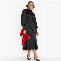 Платье приталенное из атласа, Притяжение элегантности (чёрная магия)