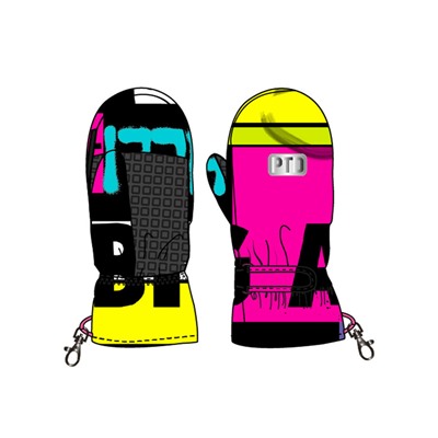 Варежки текстильные для девочек