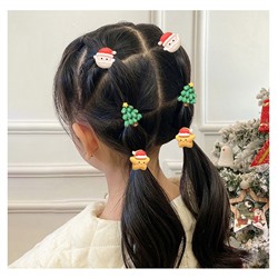 Детские Новогодние резинки для волос с фигурками, Набор 10 шт.