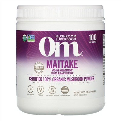Om Mushrooms, Maitake, Certified 100% Organic Mushroom Powder, 7.05 oz (200 g)
