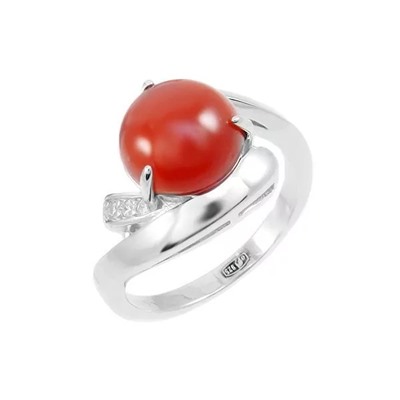 Кольцо из серебра сердолик, МЦВ360