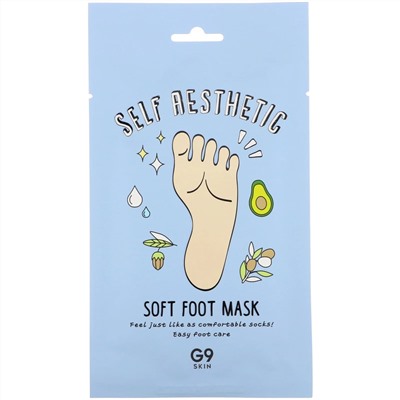 G9skin, Self Aesthetic, смягчающая маска для стоп, 5 шт., 12 мл (0,40 жидк. унции)
