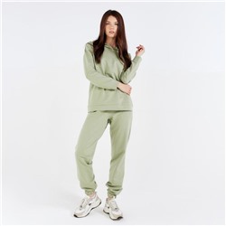 Костюм женский спортивный (худи, брюки) MINAKU: Casual Collection, размер 46, фисташковый